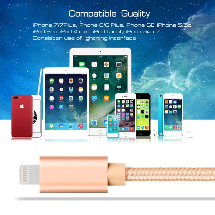 Cavo dati/caricabatterie da 8 pin a USB con testa in metallo stile tessuto da 3 m 3A, 3m 8 Pin