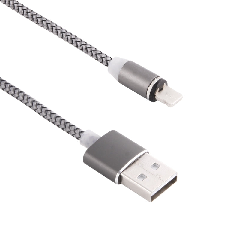 Cavo di ricarica magnetico stile tessuto con rotazione di 360 gradi da 8 pin a USB 2.0 con indicatore LED, lunghezza cavo: 1 m