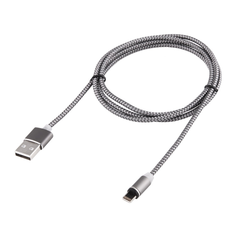 Cavo di ricarica magnetico stile tessuto con rotazione di 360 gradi da 8 pin a USB 2.0 con indicatore LED, lunghezza cavo: 1 m
