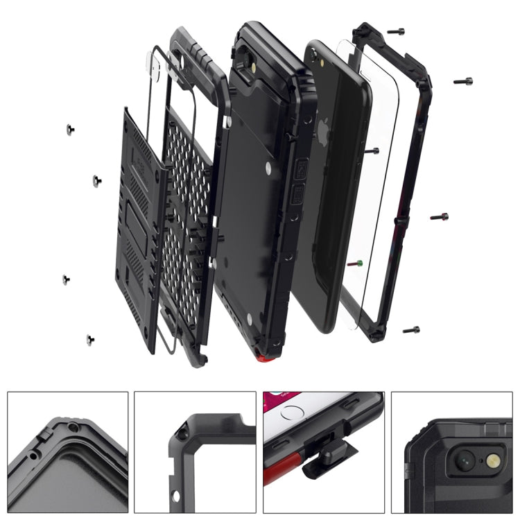 Custodia in lega di zinco antiurto antipolvere impermeabile + custodia in silicone per iPhone 6 e 6s, iPhone 6 & 6s