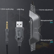 ONIKUMA K6 Cuffie da gioco surround stereo over-ear bass con microfono e luci RGB