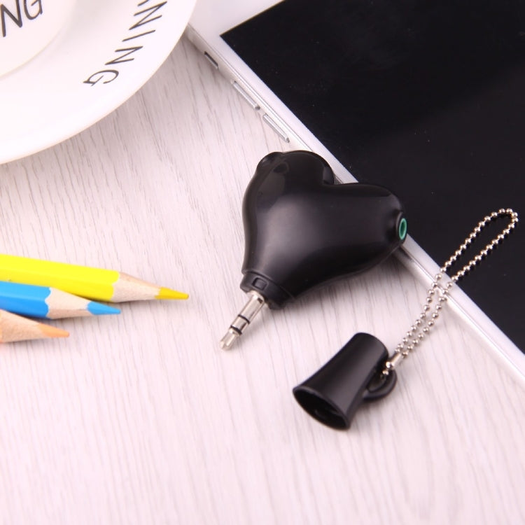1 maschio a 2 femmine jack da 3,5 mm adattatore splitter audio video multifunzione per auricolari a forma di cuore con portachiavi per iPhone, iPad, iPod, Samsung, Xiaomi, HTC e altri prodotti elettronici digitali con interfaccia audio da 3,5 mm
