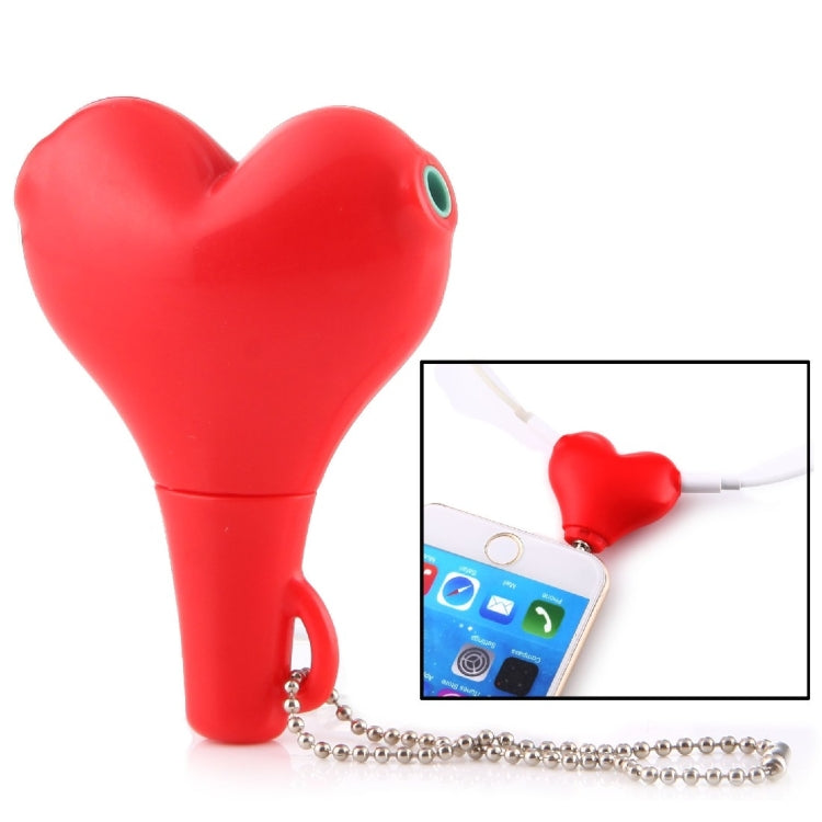 1 maschio a 2 femmine jack da 3,5 mm adattatore splitter audio video multifunzione per auricolari a forma di cuore con portachiavi per iPhone, iPad, iPod, Samsung, Xiaomi, HTC e altri prodotti elettronici digitali con interfaccia audio da 3,5 mm