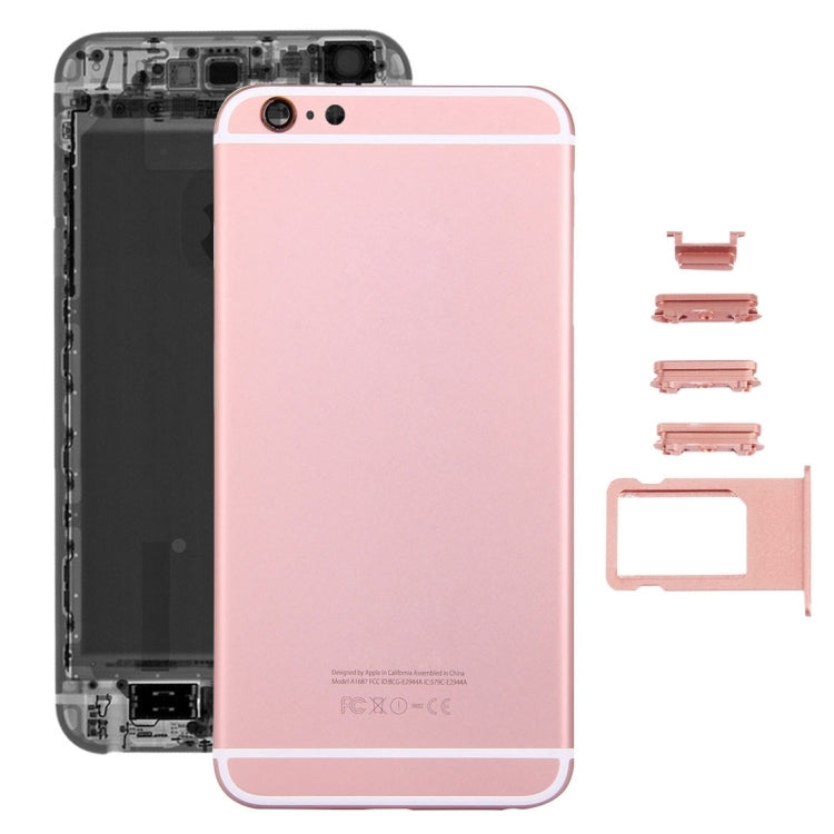 5 in 1 per iPhone 6s Plus (cover posteriore + vassoio scheda + tasto controllo volume + pulsante accensione + tasto vibrazione interruttore mute) Cover alloggiamento completo (oro+nero), For 6s Plus, For iPhone 6s Plus (with side Key)                  ...