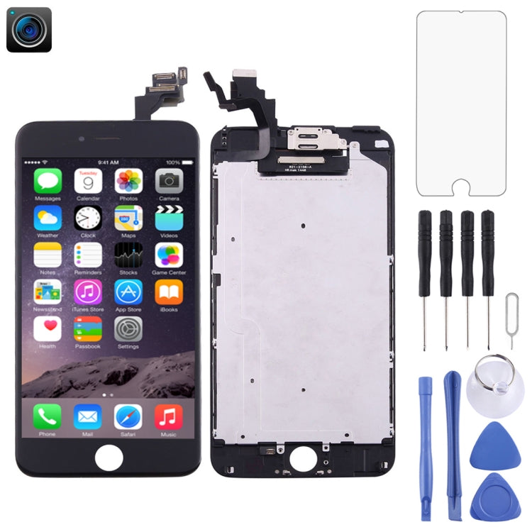 Schermo LCD e digitalizzatore assemblato completo con fotocamera frontale per iPhone 6 Plus, 4 in 1 for i6 Plus White, 4 in 1 for i6 Plus Black