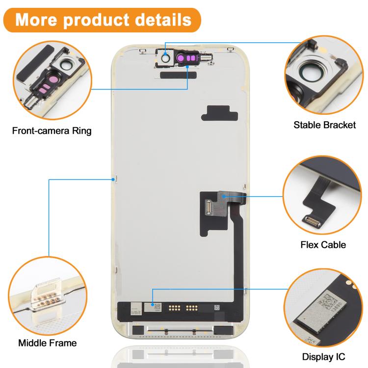 Schermo OLED morbido HXL per iPhone 16 Pro, For iPhone 16 Pro