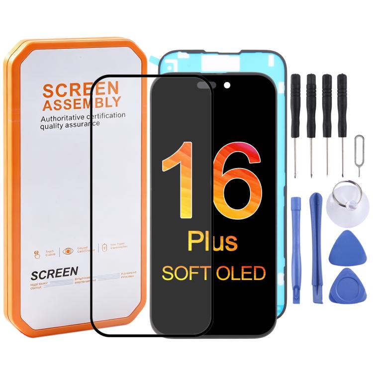 Schermo OLED morbido HXL per iPhone 16 Plus, For iPhone 16 Plus