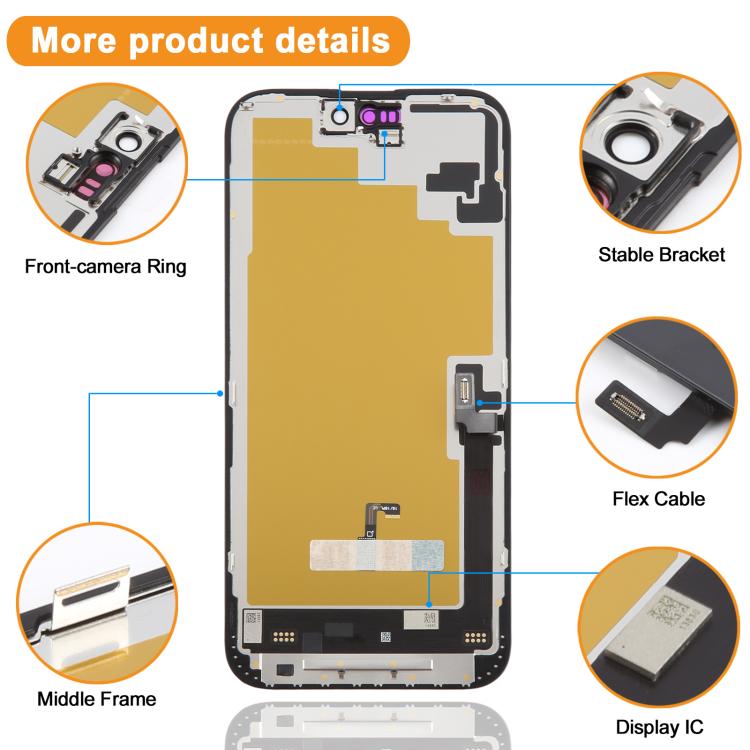 Schermo OLED morbido HXL per iPhone 16 Plus, For iPhone 16 Plus