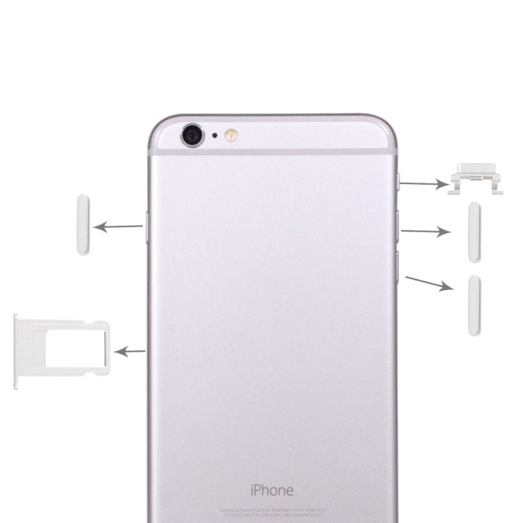 4 in 1 per iPhone 6 Plus (vassoio scheda + tasto controllo volume + pulsante accensione + tasto vibrazione interruttore mute), For iPhone 6 Plus