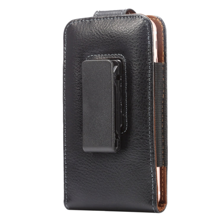 Custodia/marsupio in vera pelle da 5,7 pollici con texture litchi verticale con chiusura verticale con stecca posteriore girevole per iPhone 7 e 6s Plus e 6 Plus, Galaxy Note 5 e Note 4 e S6 Edge+ e A9 e A8, ecc.