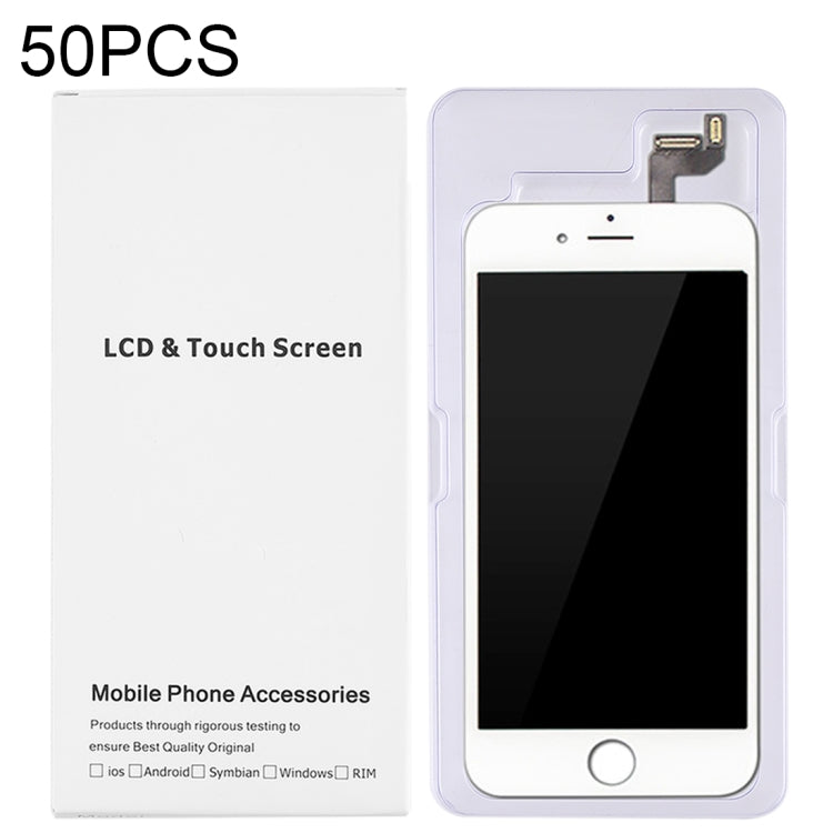 Scatola bianca da imballaggio in cartone da 50 pezzi per iPhone 6s Plus e 6 Plus Schermo LCD e digitalizzatore assemblaggio completo, Packaging Box for 6s Plus & 6 Plus