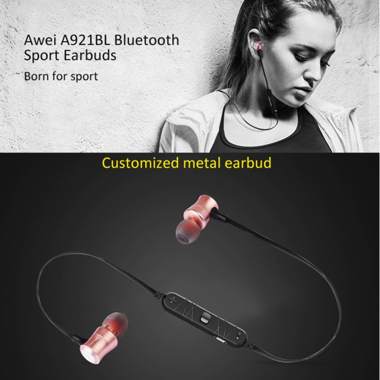 Auricolare Bluetooth magnetico sportivo wireless AWEI A921BL con controllo via cavo + microfono