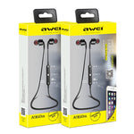 Auricolare Bluetooth sportivo wireless AWEI A960BL con controllo via cavo, supporto per chiamate in vivavoce