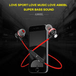 Auricolare Bluetooth magnetico sportivo wireless AWEI A980BL con controllo via cavo, supporto per chiamate in vivavoce
