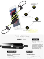 Auricolare stereo Bluetooth sportivo wireless AWEI A990BL con controllo via cavo + microfono, supporta chiamate in vivavoce