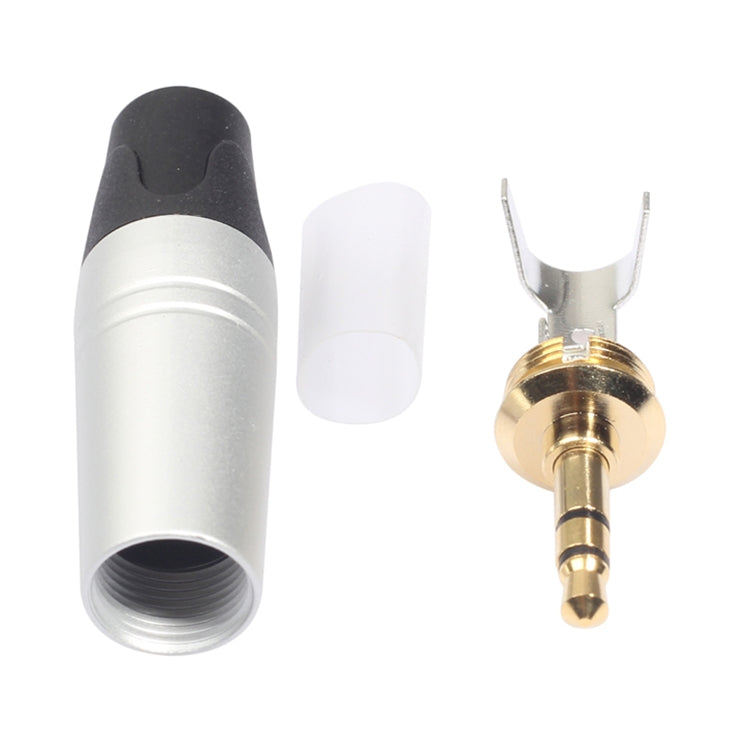 Adattatore per auricolare placcato oro mini jack audio da 3,5 mm per auricolare stereo fai da te e auricolare di riparazione, Silver