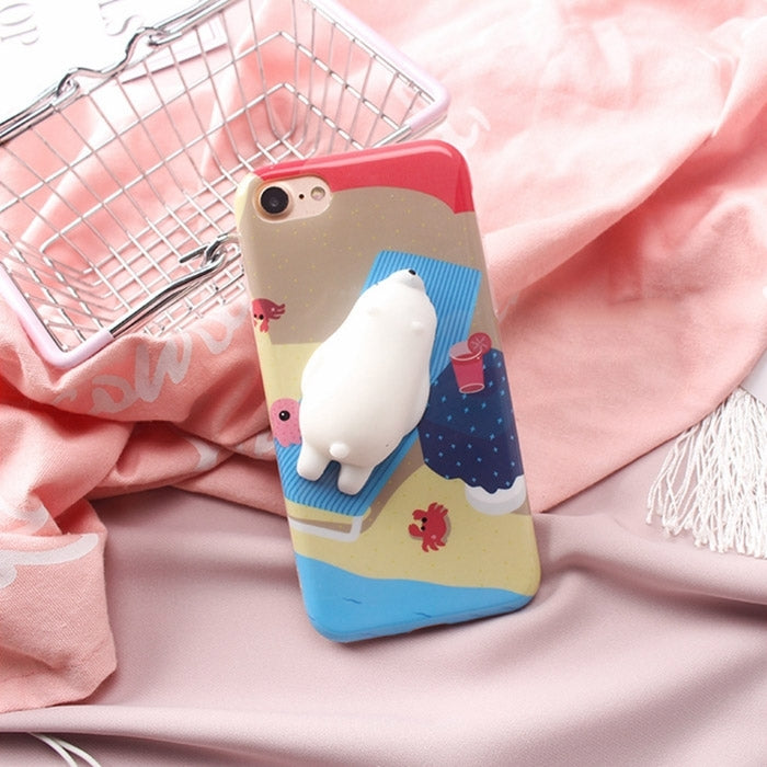Per iPhone 6 Plus e 6s Plus Seal Bask In The Sun Custodia protettiva con cover posteriore squishy, For 6P & 6sP