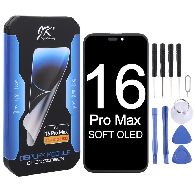 Schermo LCD OLED morbido JK per iPhone 16 Pro Max, For iPhone 16 Pro Max
