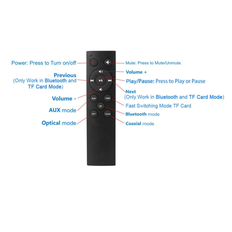 Soundbar LP-09 (CE0148) Altoparlante soundbar wireless Bluetooth per home theater con telecomando, CE0148 Black
