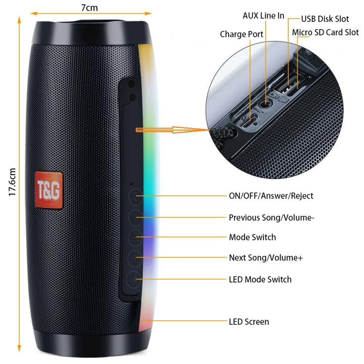 T&G TG157 Mini Altoparlante Bluetooth Portatile con Luci