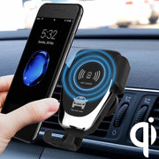Supporto per telefono con presa d'aria per ricarica rapida per caricabatterie wireless Qi per auto a induzione di gravità C6