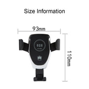 Supporto per telefono con presa d'aria per ricarica rapida per caricabatterie wireless Qi per auto a induzione di gravità C6