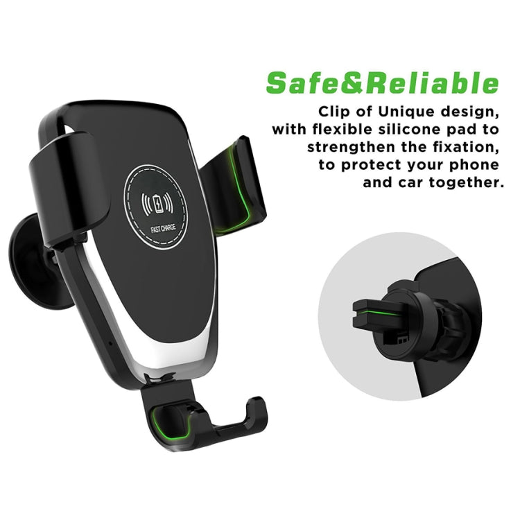 Supporto per telefono con presa d'aria per ricarica rapida per caricabatterie wireless Qi per auto a induzione di gravità C6