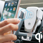 Supporto per telefono con presa d'aria per ricarica rapida per caricabatterie wireless Qi per auto a induzione di gravità C6