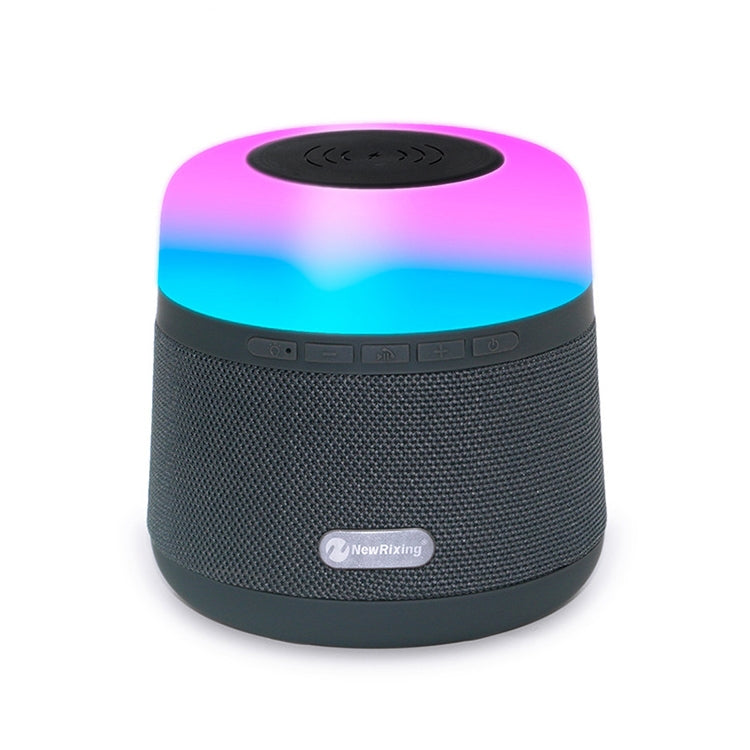 NewRixing NR-3500 Altoparlante Bluetooth multifunzione con luce d'atmosfera e ricarica wireless con funzione di chiamata in vivavoce, supporto scheda TF e USB, FM e AUX