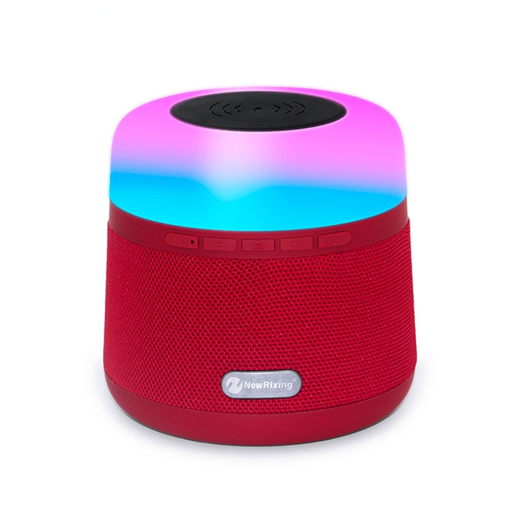 NewRixing NR-3500 Altoparlante Bluetooth multifunzione con luce d'atmosfera e ricarica wireless con funzione di chiamata in vivavoce, supporto scheda TF e USB, FM e AUX