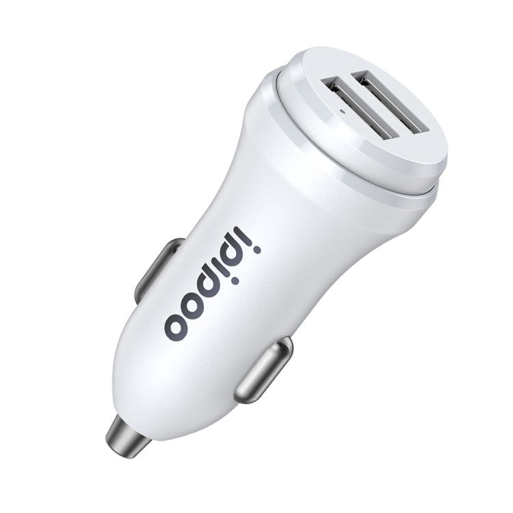 Caricabatterie da auto doppio USB ipipoo XP-1 a ricarica rapida con linea Android, XP-1 (Black), XP-1 (White)