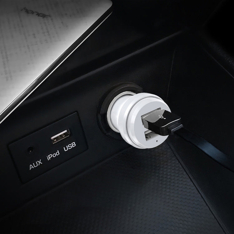 Caricabatterie da auto doppio USB ipipoo XP-1 a ricarica rapida con linea Android, XP-1 (Black), XP-1 (White)