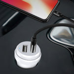 Caricabatterie da auto doppio USB ipipoo XP-1 a ricarica rapida con linea Android, XP-1 (Black), XP-1 (White)