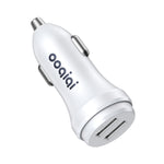 Caricabatterie da auto doppio USB ipipoo XP-1 a ricarica rapida con linea Android, XP-1 (Black), XP-1 (White)