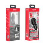 Caricabatterie da auto doppio USB ipipoo XP-1 a ricarica rapida con linea Android, XP-1 (Black), XP-1 (White)