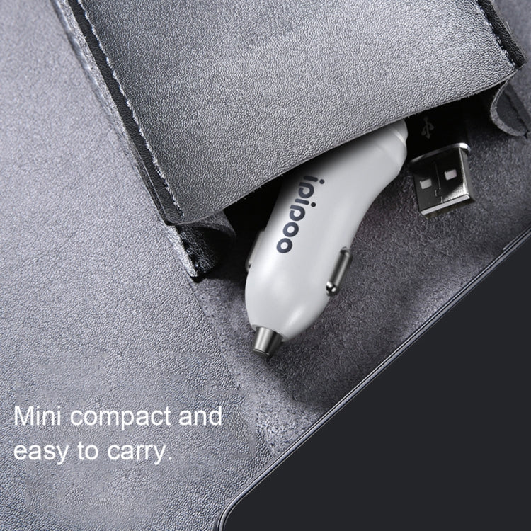 Caricabatterie da auto doppio USB ipipoo XP-1 a ricarica rapida con linea Android, XP-1 (Black), XP-1 (White)
