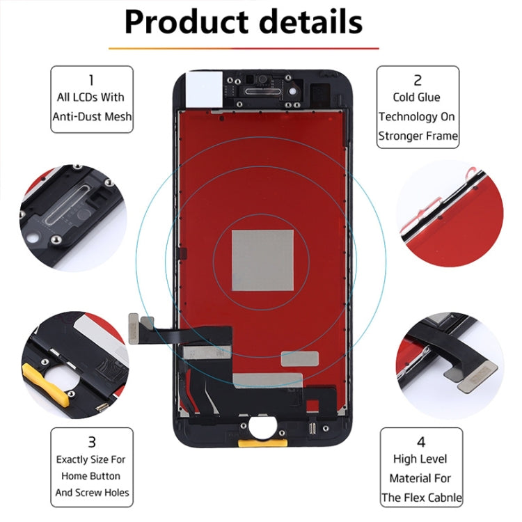 Original LCD Screen and Digitizer Complete for iPhone 7, i7 Original White, i7 Original Black