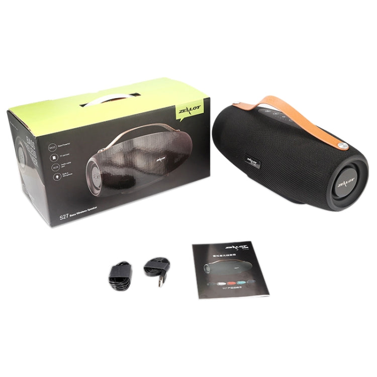 ZEALOT S27 Altoparlante Bluetooth wireless per bassi multifunzionale, microfono incorporato, supporto per chiamate Bluetooth, scheda AUX e TF e altoparlanti 1x93mm + 2x66mm, S27