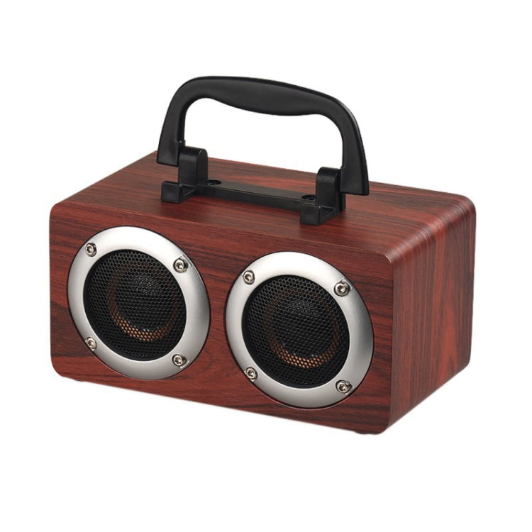 Altoparlante Bluetooth stereo portatile a doppio clacson W5B in legno con supporto per telefono, supporto scheda TF/AUX