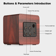Mini Altoparlante Bluetooth Wireless in Legno