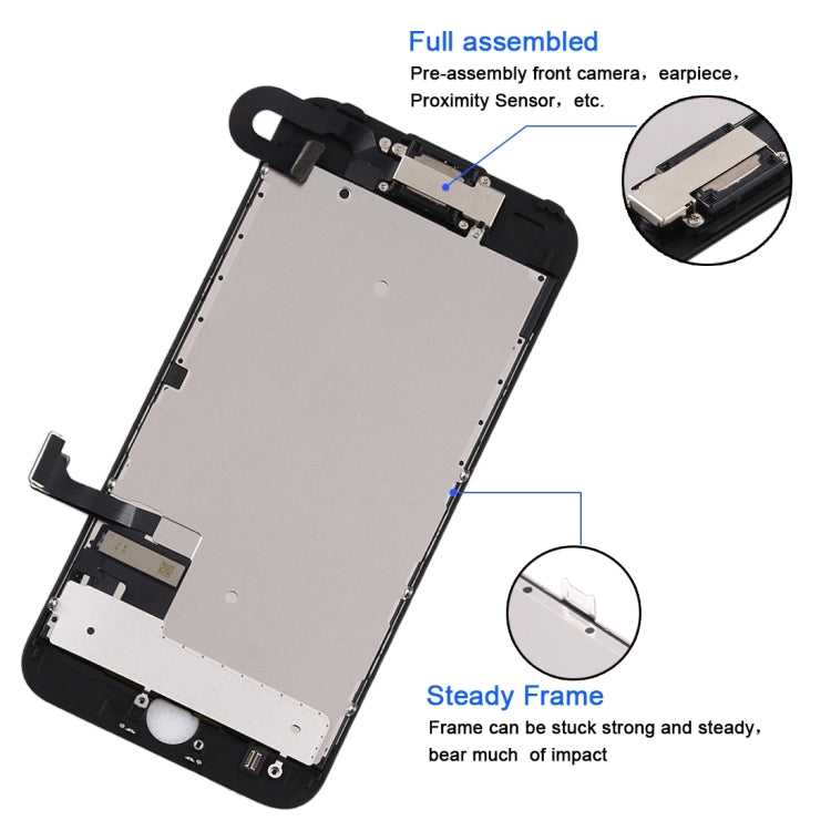 Complete LCD Screen and Digitizer Assembly Include Front Camera for iPhone 7, i7 Black with Camera, i7 White with Camera