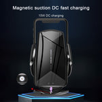 Q2 Supporto per cellulare con ricarica wireless per auto magnetica con induzione a rotazione universale da 15 W con micro USB + 8 pin + connettore magnetico Type-C / USB-C, Q2 Black, Q2 Gold, Q2 Blue, Q2 Red, Q2 Silver