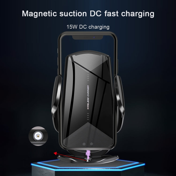 Q2 Supporto per cellulare con ricarica wireless per auto magnetica con induzione a rotazione universale da 15 W con micro USB + 8 pin + connettore magnetico Type-C / USB-C, Q2 Black, Q2 Gold, Q2 Blue, Q2 Red, Q2 Silver