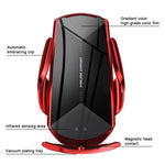 Q2 Supporto per cellulare con ricarica wireless per auto magnetica con induzione a rotazione universale da 15 W con micro USB + 8 pin + connettore magnetico Type-C / USB-C, Q2 Black, Q2 Gold, Q2 Blue, Q2 Red, Q2 Silver