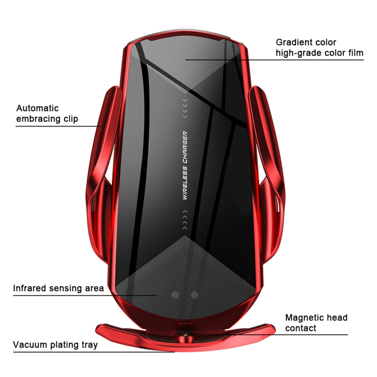 Q2 Supporto per cellulare con ricarica wireless per auto magnetica con induzione a rotazione universale da 15 W con micro USB + 8 pin + connettore magnetico Type-C / USB-C, Q2 Black, Q2 Gold, Q2 Blue, Q2 Red, Q2 Silver