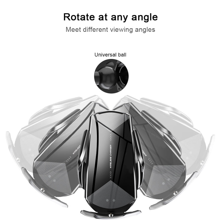 Q2 Supporto per cellulare con ricarica wireless per auto magnetica con induzione a rotazione universale da 15 W con micro USB + 8 pin + connettore magnetico Type-C / USB-C, Q2 Black, Q2 Gold, Q2 Blue, Q2 Red, Q2 Silver