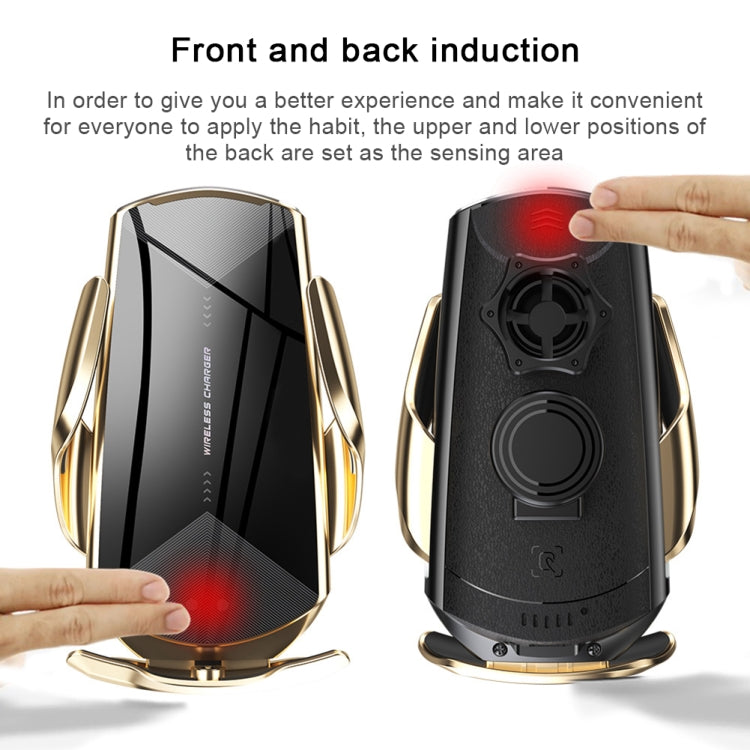 Q2 Supporto per cellulare con ricarica wireless per auto magnetica con induzione a rotazione universale da 15 W con micro USB + 8 pin + connettore magnetico Type-C / USB-C, Q2 Black, Q2 Gold, Q2 Blue, Q2 Red, Q2 Silver