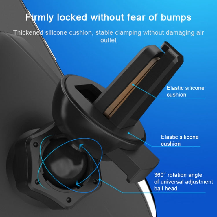 S7 15W QI Girevole a 360 gradi Induzione a infrarossi Presa d'aria per auto Supporto per telefono cellulare con ricarica wireless per telefoni cellulari da 4.0-6.5 pollici, S7