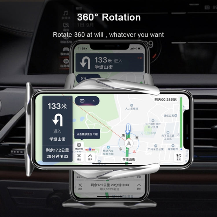 S7 15W QI Girevole a 360 gradi Induzione a infrarossi Presa d'aria per auto Supporto per telefono cellulare con ricarica wireless per telefoni cellulari da 4.0-6.5 pollici, S7