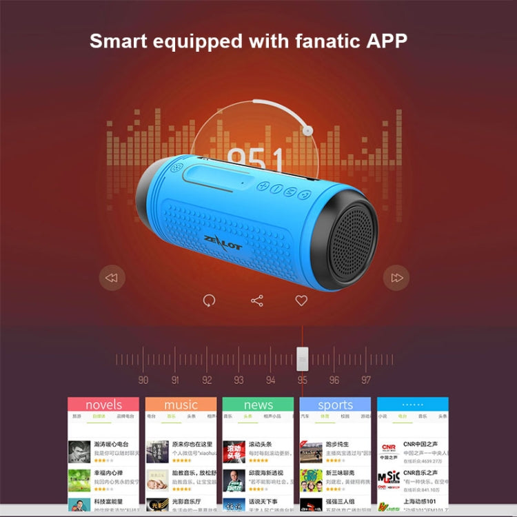 ZEALOT A1 Altoparlante Bluetooth wireless per bassi multifunzionale, microfono incorporato, supporto per chiamate Bluetooth, scheda AUX e TF e luci a LED